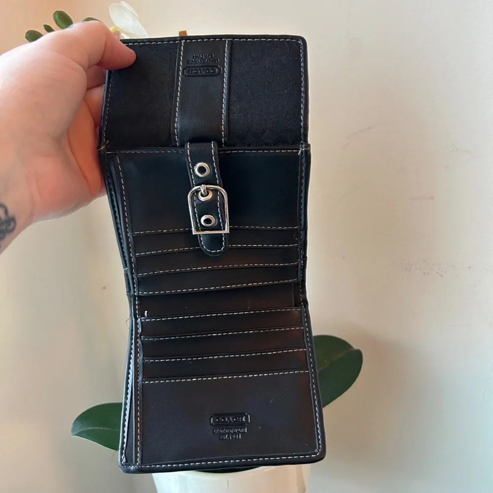 Authentic Coach "C" Monogram Miniature Wallet in Black With Buckle Detail - Picture 5 of 5